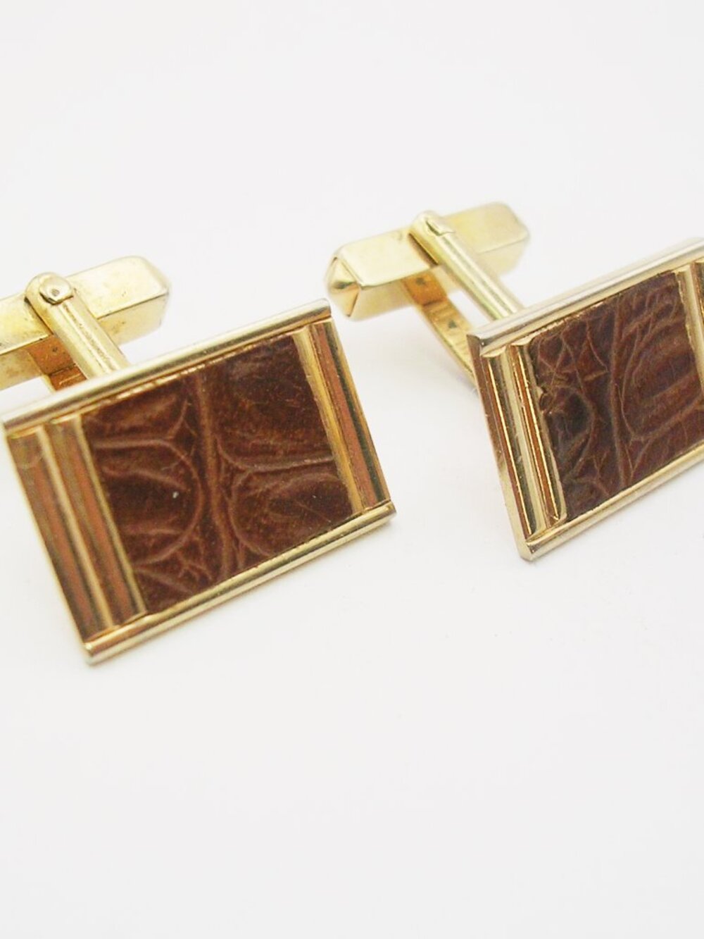 Vintage Cuff Links genuine Leather Formal Shirt Accessory Men's Wedding Jewelry